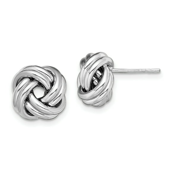 Primal Silver Sterling Silver Rhodium-plated Love Knot Post Earrings