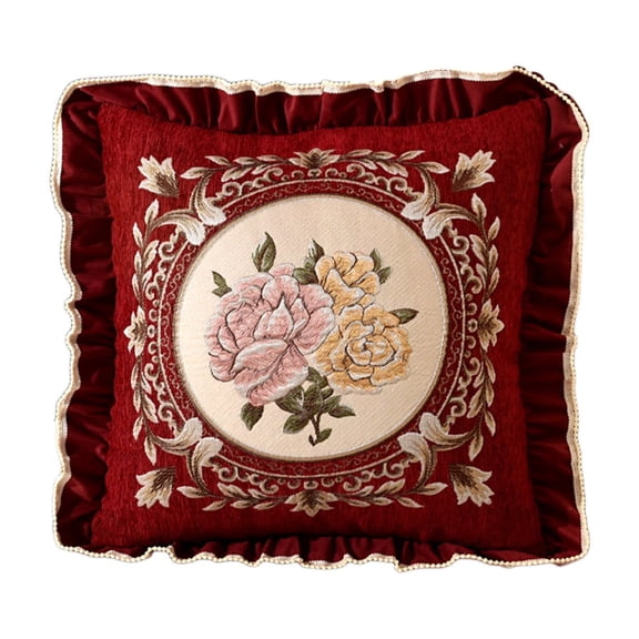 Vikakiooze Lace Pillow Sofa Living Room Bedroom Bedside Car Fabric Embroidery Pillow Waist Cushion Backrest