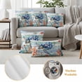 thumbnail image 2 of 2 Pack Outdoor Waterproof Throw Pillow Covers,Ocean Sea Turtle Coral Starfish Decorative Square Patio Pillowcases for Chair Couch Sofa 16x16in, 2 of 9