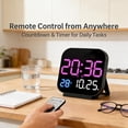 thumbnail image 6 of Hangable Standalone Square Clock - Large Digital Wall Clock with Remote Control, Display Temperature, Adjustable Brightness,Remote Control, for Home, Office, Bedroom, 6 of 8