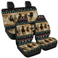 thumbnail image 5 of Jeiento Southwest Aztec Car Seat Covers Full Set of 4 Running Horse Front Bucket Saddle Blanket Stretchy Auto Rear Car Seat Covers Interior Auto Accessory Fit for Most SUV Van Truck, 5 of 7