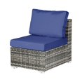 thumbnail image 5 of 6 Piece Outdoor Wicker Sectional Seating Set, Gray/Navy, 5 of 10