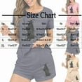 thumbnail image 3 of Weiqire Summer Pajamas for Women Set, Graphic Print Ribbed PJ Set Button-up Tops and Shorts Cute Pajamas Set, 3 of 7