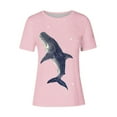thumbnail image 3 of Youyipin Womens Tops Stormy Sea Print Womens Short Sleeve Fashion Tops Summer V-Neck T shirts Comfort Tee T-Shirt Beach Vacation Clothes For Women, 3 of 4