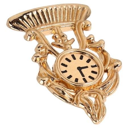 OUNONA Golden Alloy Compact Wall Clock for Decor with European Style and Easy Maintenance 2.5 Inch