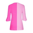 thumbnail image 5 of Camisetas con Cuello en V Mujeres Moda Impresa 3/4 Mangas Blusa, Top Cómodo Casual para el Hogar Y Diario, 5 of 5