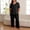 Black, variant on Dianli Pajamas Loungewear Plus Size Short Sleeve V Neck Top And Elastic Waist Pants Pajama Set Built In Chest Cushion Drawstring Pocket Comfortable Sleepwear