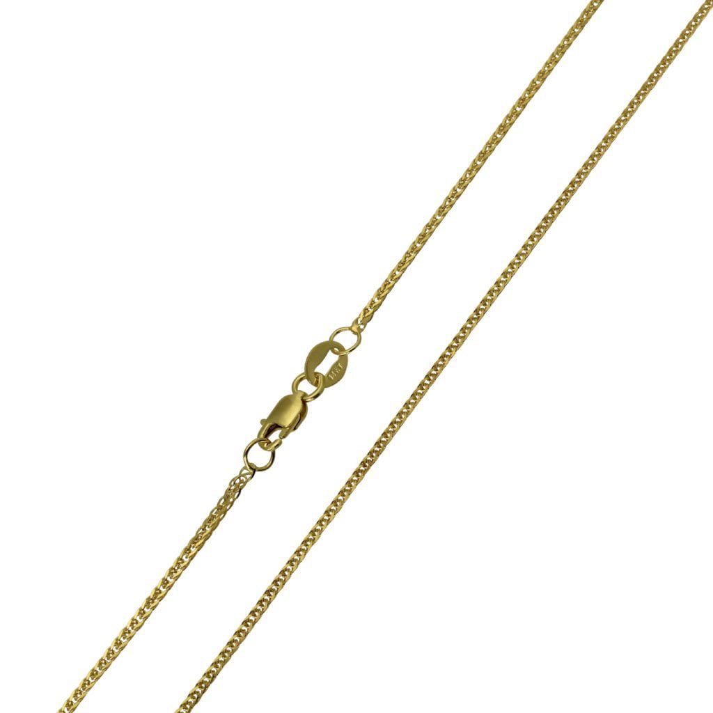 IceNGold - 14K Real Yellow Gold Braided Square Wheat Chain Necklace 1 ...