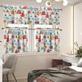thumbnail image 3 of Mushroom 3 Piece Kitchen Curtains Valance and Tiers Set Removable and Washable Cafe Curtains 24 Inch Length Rod Pocket Rv Curtains for Nurseries Children''s Room (54"x18"+27.5"x24"x2), 3 of 5
