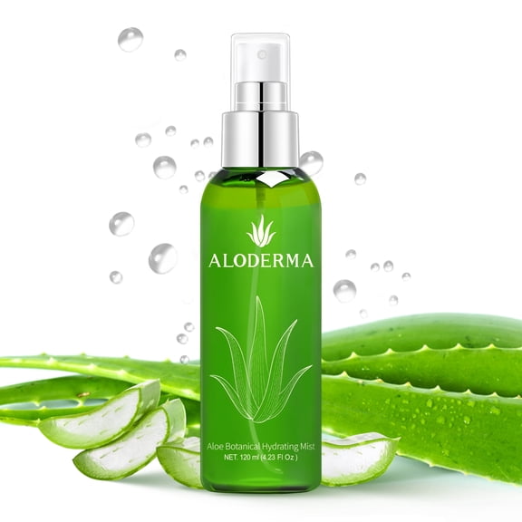 Aloderma Aloe Botanical Hydrating Mist Made with 82% Organic Aloe Vera - Soothing, Moisturizing, Lightweight Facial Spray with Panthenol - Refreshes, Invigorates Skin Throughout the Day, 120ml/4.23Oz