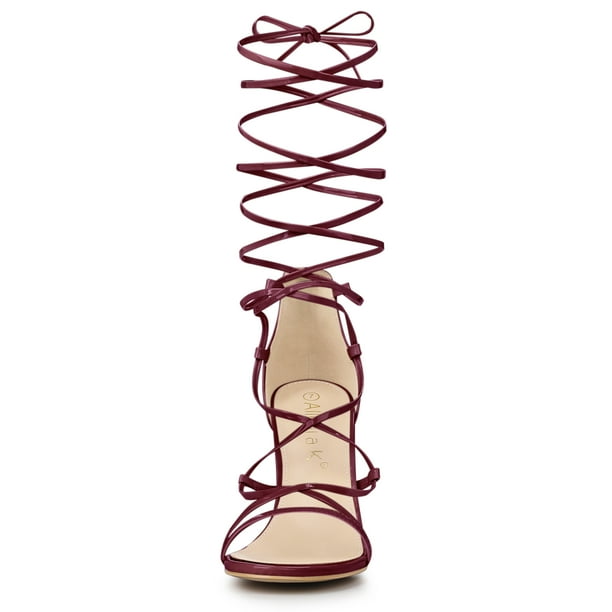 Strappy burgundy clearance heels