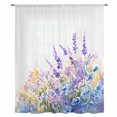 thumbnail image 2 of Lavender Sheer Curtains 63 Inches Long, Purple Blue Flower Floral Country Spring Light Filering Curtains, Breathable Simi Curtain Privacy Drapes for Living Room Bedroom Lightweight Window Treatment, 2 of 9