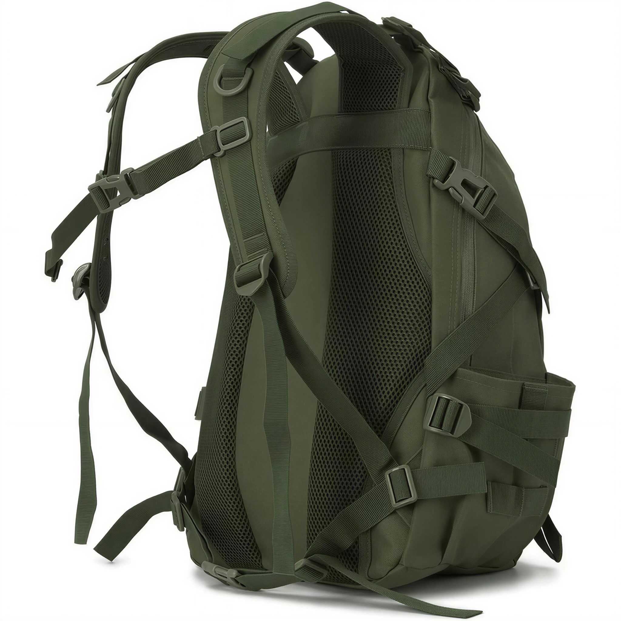 QT&QY 35L Molle Hiking Daypack Water Resistant Outdoor Camping Travel Work Backpack for Men Women