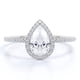 thumbnail image 1 of JeenMata Anillo de Compromiso de 1 Quilate con Piedra Natal de Abril en Corte de Pera - Anillo de Bodas - Anillo de Halo - Anillo Pavé - Anillo de Promesa - Baño de Oro Blanco de 18 K sobre Plata, 1 of 6