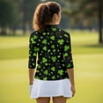 thumbnail image 5 of Uorisanigo Clover Womens Long Sleeve Golf Polo Shirts Casual Comfortable Quick Dry Athletic Polo Shirts Breathable Relaxed Tennis Tops Quarter Zip Womens Outing Wear Size M, 5 of 7