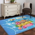 thumbnail image 4 of Pool Rules Washable Area Rugs 4'x6', Swim Ring Ball Slippers Floral Blue Swimming Pool Low Pile Throw Living Room Rug Non-Slip Sturdy Edge Binding Carpet for Indoor Entryway Bedside Kitchen, 4 of 9