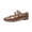 Brown, variant on Women's Mary Jane Flats Retro Round Toe Soft Ballet Flats Comfort Double Line Strap Slip On Wedding Dressy Flats Walking Shoes Brown 9 Wide