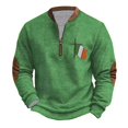 thumbnail image 5 of Panties for Women St Patricks Day Shamrock Patch Chest Print 1/4 Zip Sweatshirt XL Multicolor, 5 of 5