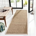 thumbnail image 3 of SAFAVIEH Natural Fiber Arbor Bordered Runner Rug, Natural/Ivory, 2'6" x 14' - Coastal Design, Natural & Ivory, Seagrass, Ideal for Entryway, Kitchen, Living Room, Office, Hallway, 3 of 8