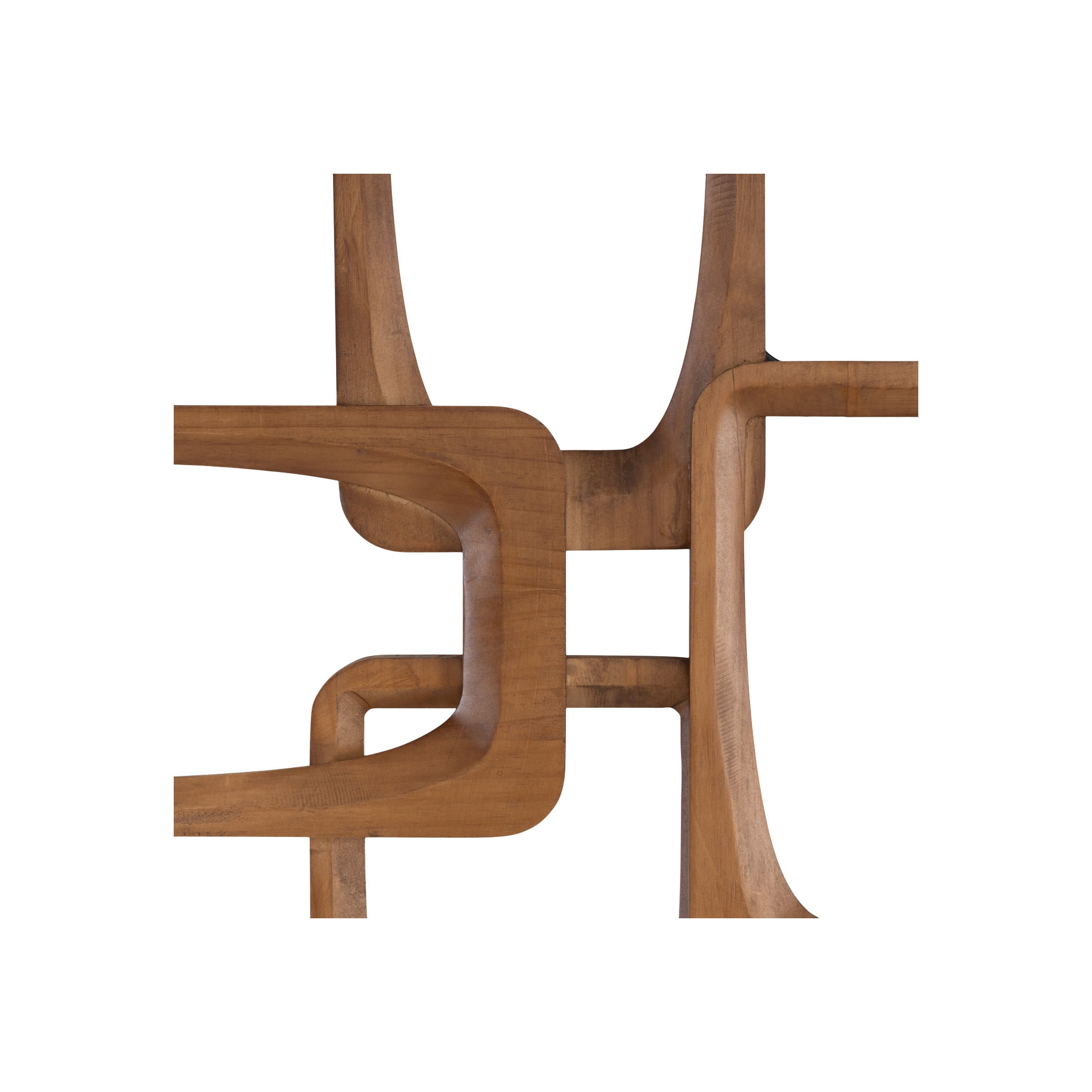DecMode Brown Wood Handmade Intertwined Rectangles Geometric Wall Decor