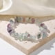 thumbnail image 4 of Pulsera elástica de cuentas de fluorita natural de 1,3 pulgadas con cuentas de piedra, ajustable, hecha a mano, con eslabones de cuerda y clip., 4 of 4