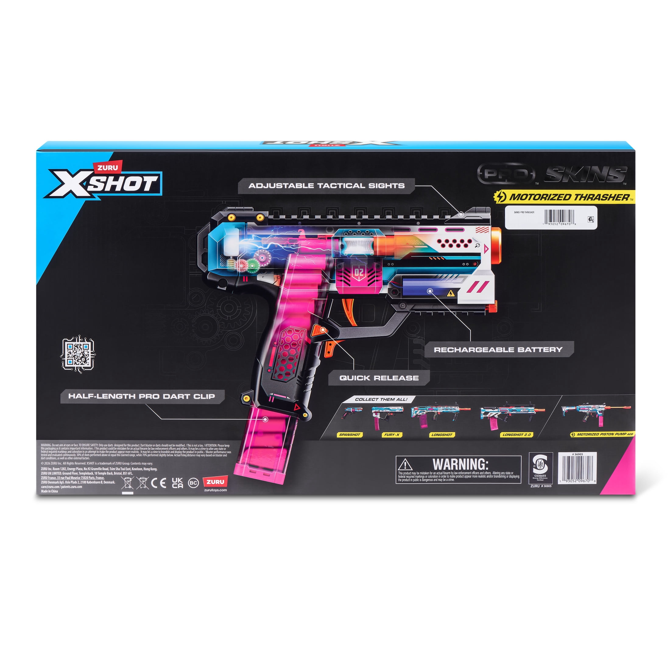 XSHOT SKINS Pro Series Motorized Thrasher by ZURU Outdoor Blaster with 30 Darts for Ages 14+
