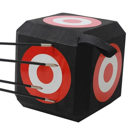 6-Sided EVA Archery Target Cube - Self-Healing Foam Block For Recurve Bow Practice, Up To 500 FPS, With Carry Handle