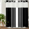 thumbnail image 3 of Black White Stripe No Hook Shower Curtain Waterproof, Bathroom Curtains with Snap in Liners and See Through Top Window, Modern Rustic Vertical Striped Hotel Style Bathtub Curtains Shower 72"Wx78"L, 3 of 8