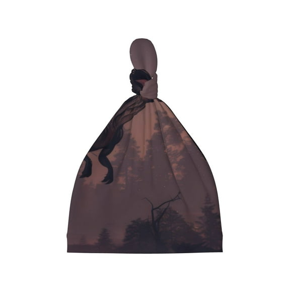 Sikiie Dinosaur Moonlit Forest Baby Newborn Hats, Infant Knotted Baby Hat, Beanie Top Knot Caps for Baby Boys Girls