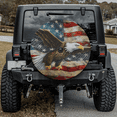 thumbnail image 2 of Lotusprinthandmade US Flag Eagle Spare Tire Cover With Backup Camera Hole 6 Sizes (28 in.), 2 of 6