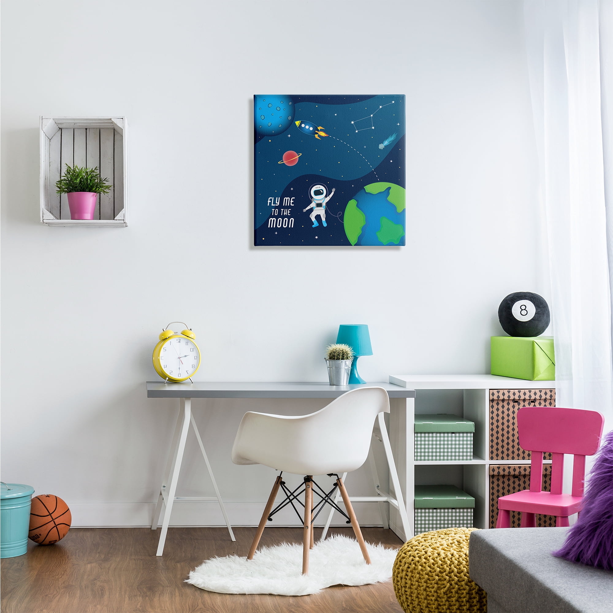 Stupell Industries Fly Me To The Moon Silly Astronaut Outer Space, 24 x 24, Designed by AE Design