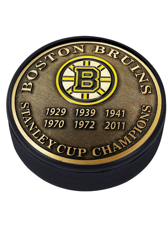 Boston Bruins 6-Time Stanley Cup Champions Medallion Collection Puck