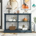 thumbnail image 2 of ARCTICSCORPION Console Table with 3-Tier Open Storage Spaces and X Legs, Narrow Sofa Entry Table for Living Room, Entryway and Hallway, Modern Sofa Table with Storage Shelves, Navy Blue, 2 of 7