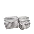 thumbnail image 2 of Jessar - Ensemble de 5 Paniers de Rangement en Tissu avec Couvercles Rabattables, Blanc, 2 of 2