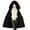 Black-04, variant on Winter Coats for Women Full-Zip Quilted Long down Jackets Thickened Thermal Puffer Outerwear with Fuzzy Hood