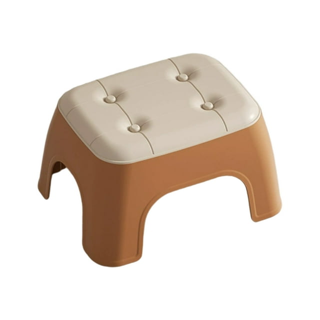 Foot Stools for Living Room Plastic Small Square Stool 32x25.5cm Purple, Thickened Stackable Design for Bathroom and Kindergarten, Padded Foot Stool with Non-Slip Base, Sturdy and Versatile