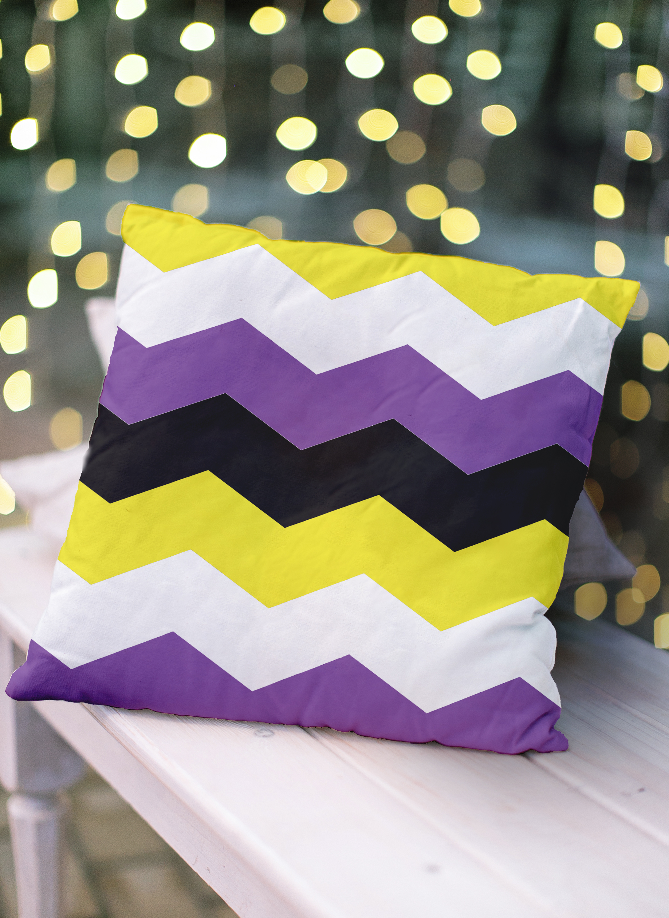Simply Daisy 18 inch Non-Binary Chevron Outdoor Throw Pillow