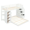thumbnail image 4 of Twin Over Full Bunk Bed In White - Optimize Bedroom Space With 3-layer Shelves, Drawers, And Stairs Ample Storage Meet Needs Of Growing Families, 4 of 7