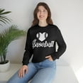 thumbnail image 3 of Cute Baseball Heart Sweatshirt Baseball Lover Mom Girlfriend Shirt Gift Female Large, 3 of 5