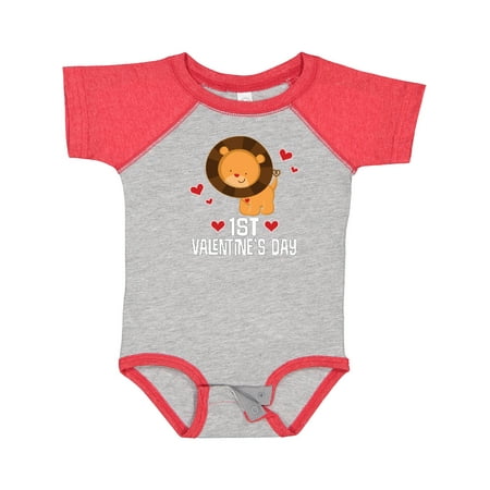 

Inktastic First Valentines Day Outfit Baby Boy Lion Gift Baby Boy Bodysuit