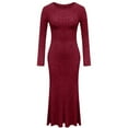 thumbnail image 3 of Nightgowns for Women Loose Fit Sleep Dress Fitness Long Sleeve Shirts Funny Casual Womens Sleepwear Wine, 3 of 4