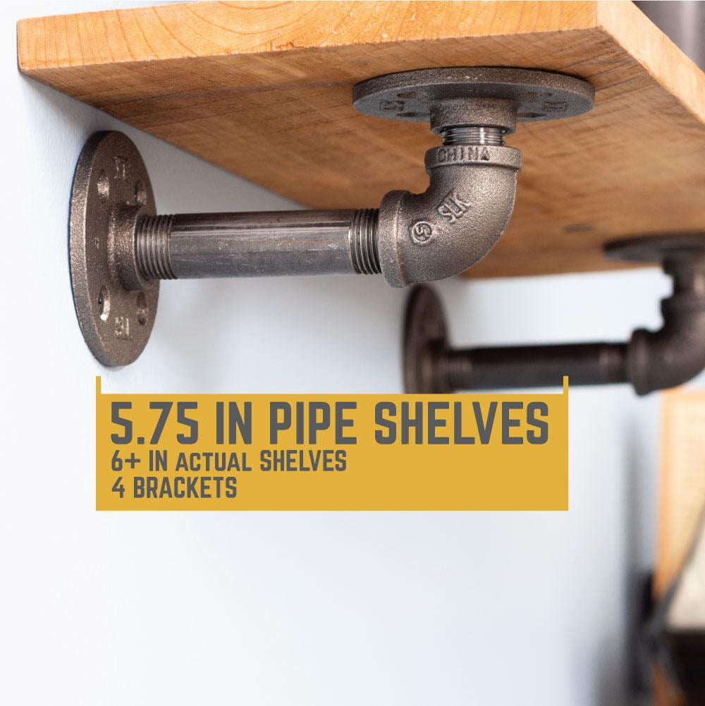 1/2 In X 4 In Double Flange Shelf Bracket, 4 Pack