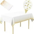 thumbnail image 2 of Harpily 50% Off Clear! Toaster Bags Plastic Tablecloths Gold Dot Disposable Tablecloths Plastic Dot Table Cover, 2 of 4