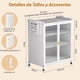thumbnail image 2 of Mueble para Trastes de Cocina, Organizador de Trastes de 3 Niveles con Puerta, Estante de Microondas, Gabinete para Cocina (Blanco), 2 of 3