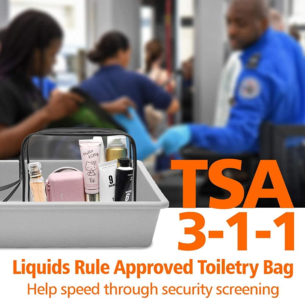 SPLF 4 Pack Leakproof Clear Toiletry bags TSA Approved Quart Size Zipper  Bags BPA Free Travel