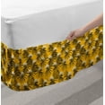 thumbnail image 2 of Botanical Bed Skirt, Delicate Pattern with Abstract Dandelion and Palms Motif, Elastic Bedskirt Dust Ruffle Wrap Around for Bedding Decor, 4 Sizes, Orange Charcoal Grey, by Ambesonne, 2 of 2