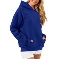 thumbnail image 3 of Womens Oversized Hoodies Waffle Sweatshirts Fall Fashion Pullover Sweaters Winter Clothes Blue L, 3 of 8