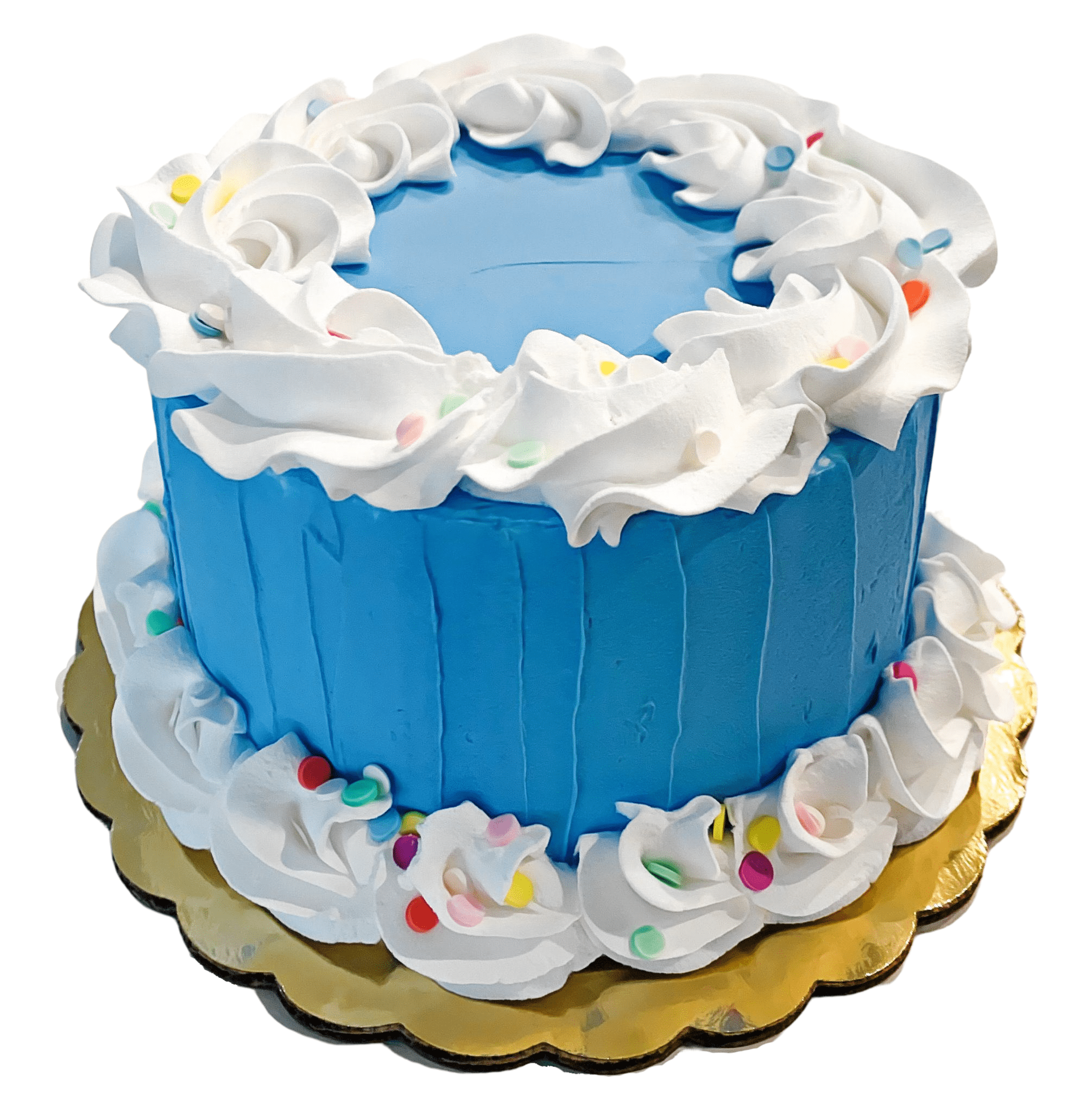 Large Blue & White Fake Cake w/ Confetti Prop Display 9" Faux Cake 