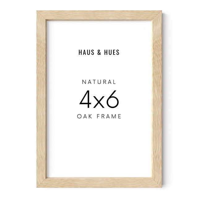 Marco de fotos HAUS AND HUES de madera natural de roble macizo, 10 x 15 cm