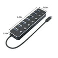thumbnail image 3 of LSLJS High Speed Aluminum Alloy Metal, 7 Port USB Hub 3.0, Independent Button, 7 Port Hub with One Pull Seven USB Cable Splitter, Docking Station, 3 of 7